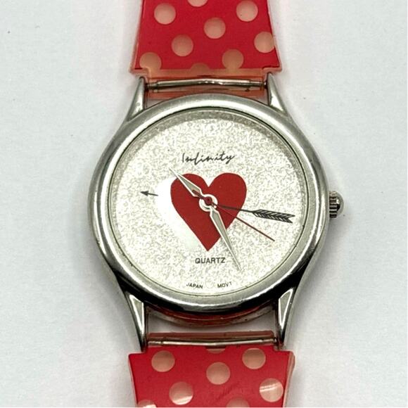 Silver & Red Heart Infinity Watch - Picture 3 of 5